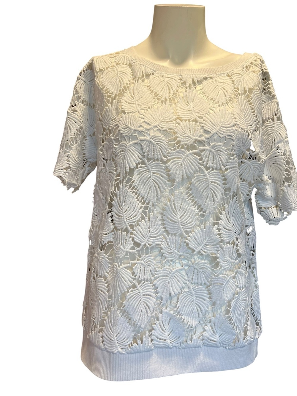 Lilly Pulitzer White Lace Top with Pink Label - Picture 1 of 7